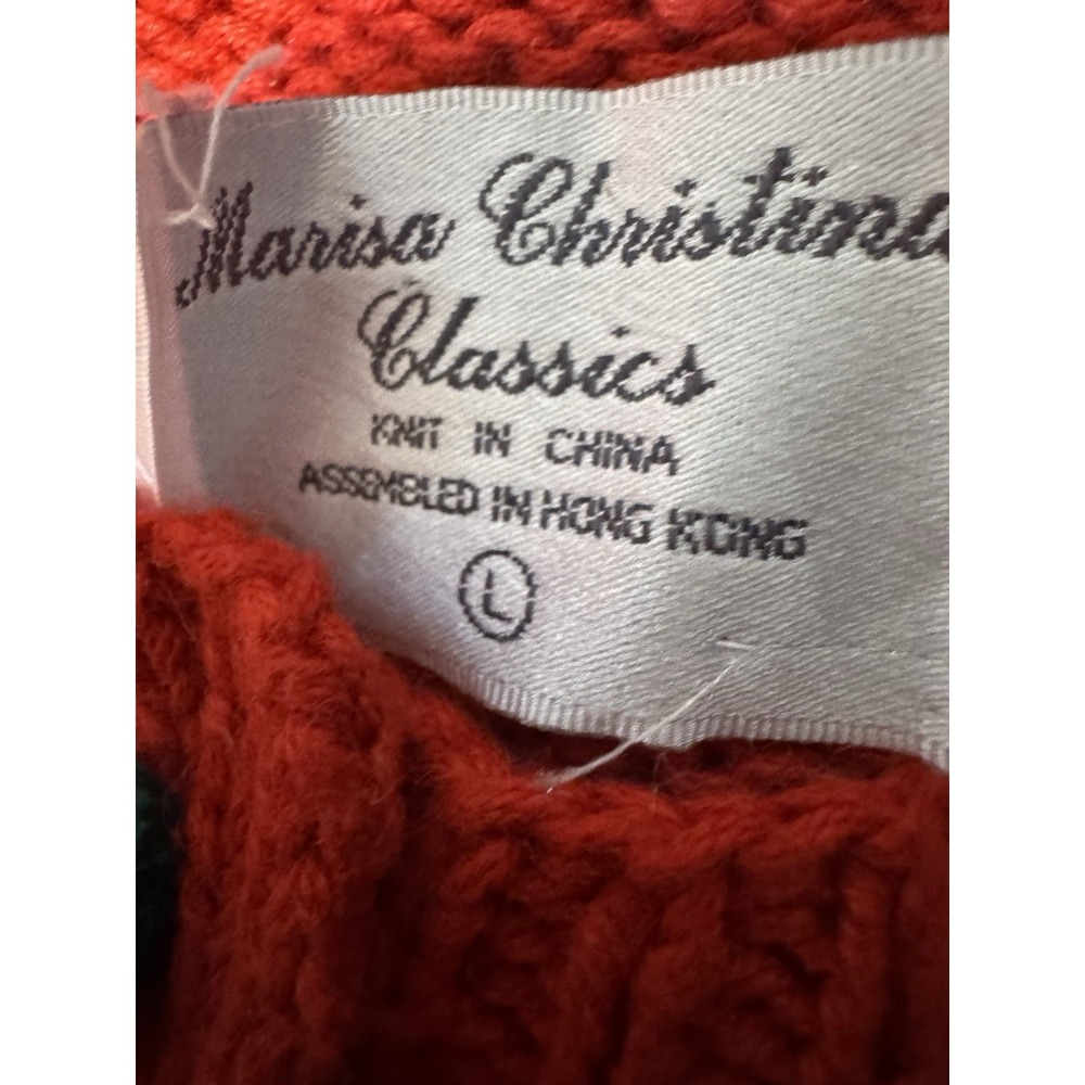 Vintage 1992 Marisa Christina Christmas Sweater L Gingerbread Houses Ugly Xmas - Picture 9 of 9